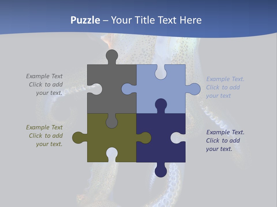 Sea Jewels Art Longfin Squid PowerPoint Template