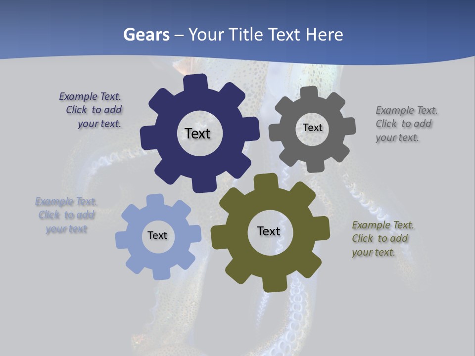 Sea Jewels Art Longfin Squid PowerPoint Template