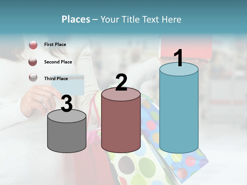 A Woman Holding Shopping Bags And A Credit Card PowerPoint Template