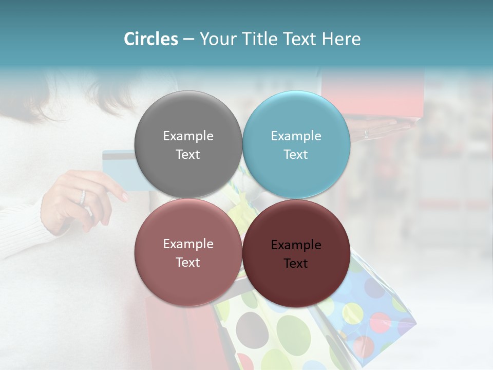 A Woman Holding Shopping Bags And A Credit Card PowerPoint Template