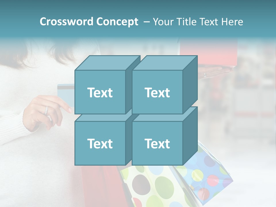 A Woman Holding Shopping Bags And A Credit Card PowerPoint Template