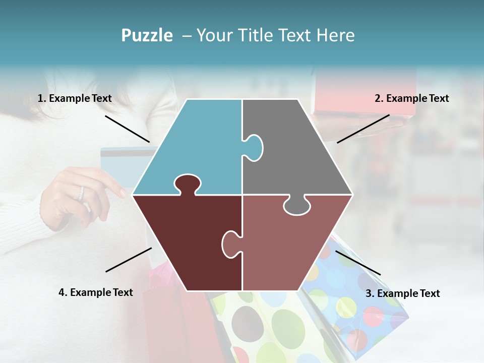 A Woman Holding Shopping Bags And A Credit Card PowerPoint Template