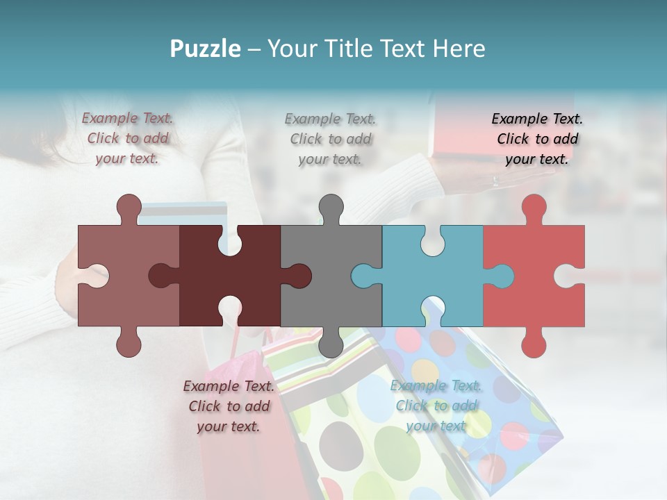 A Woman Holding Shopping Bags And A Credit Card PowerPoint Template