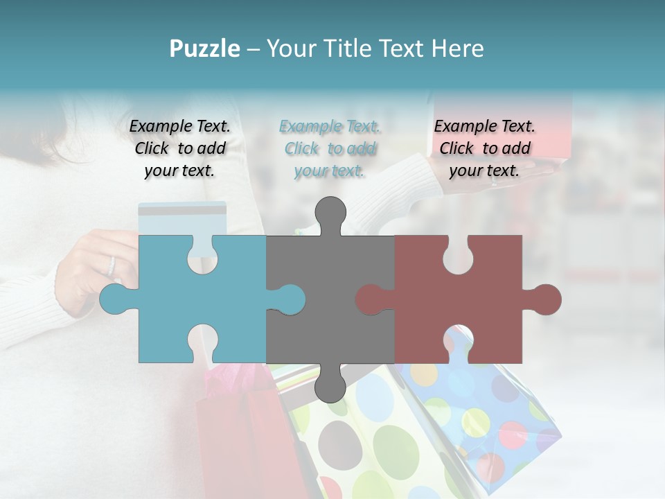 A Woman Holding Shopping Bags And A Credit Card PowerPoint Template