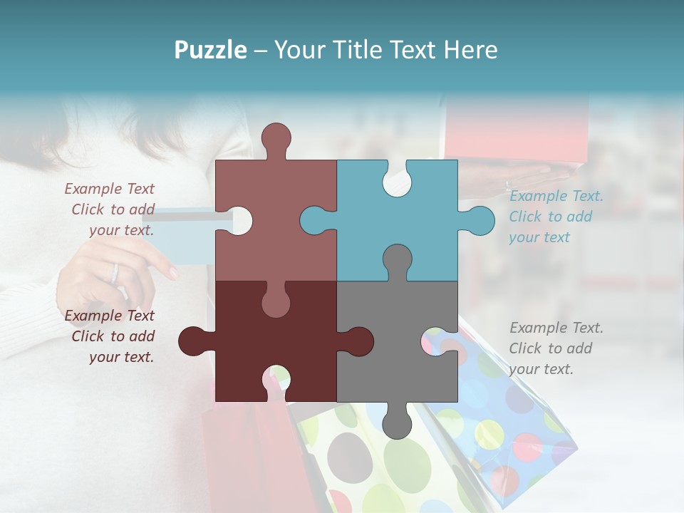 A Woman Holding Shopping Bags And A Credit Card PowerPoint Template