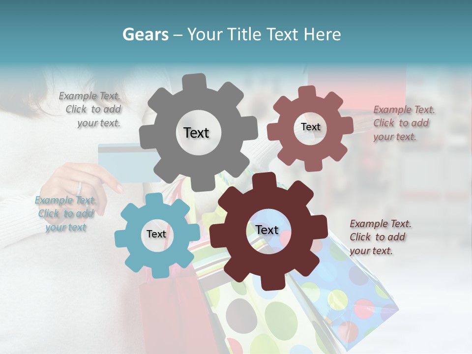 A Woman Holding Shopping Bags And A Credit Card PowerPoint Template