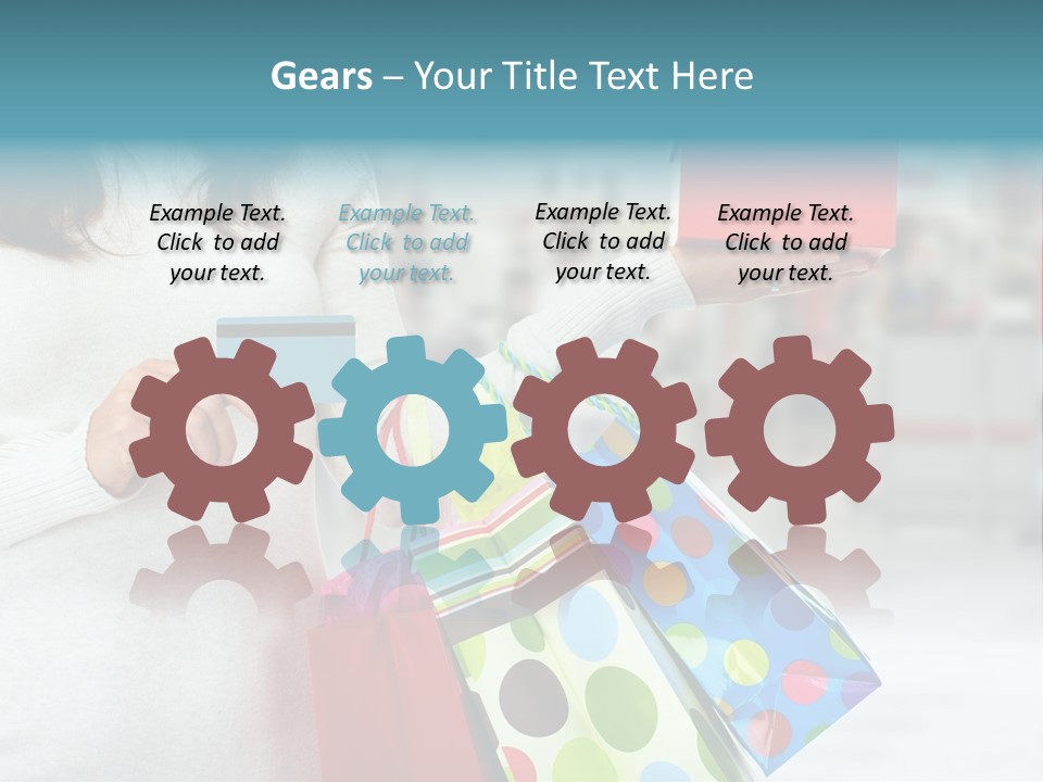 A Woman Holding Shopping Bags And A Credit Card PowerPoint Template