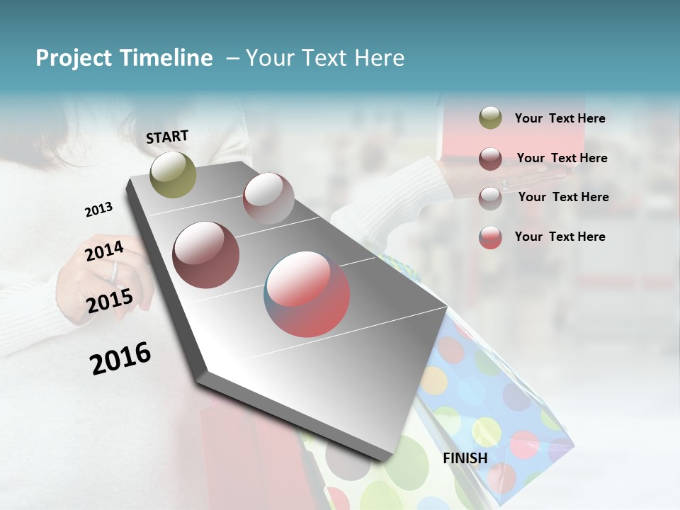 A Woman Holding Shopping Bags And A Credit Card PowerPoint Template