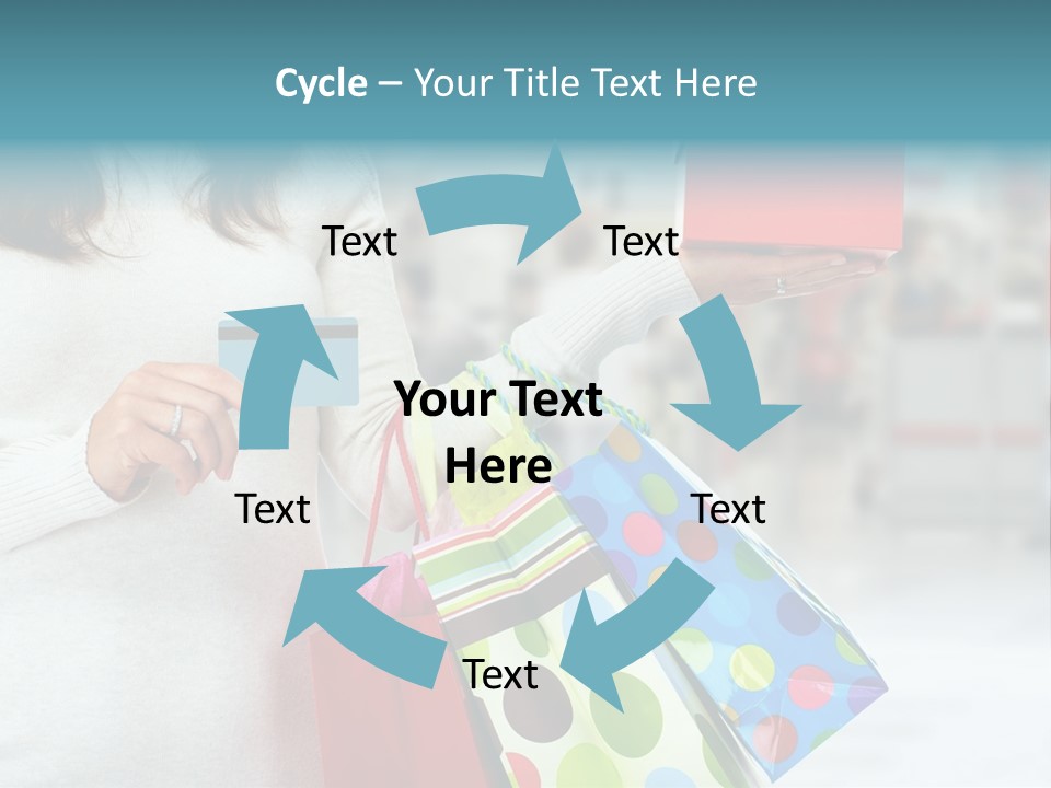 A Woman Holding Shopping Bags And A Credit Card PowerPoint Template