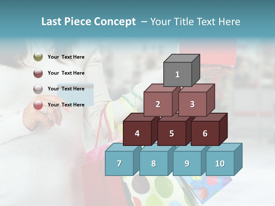 A Woman Holding Shopping Bags And A Credit Card PowerPoint Template