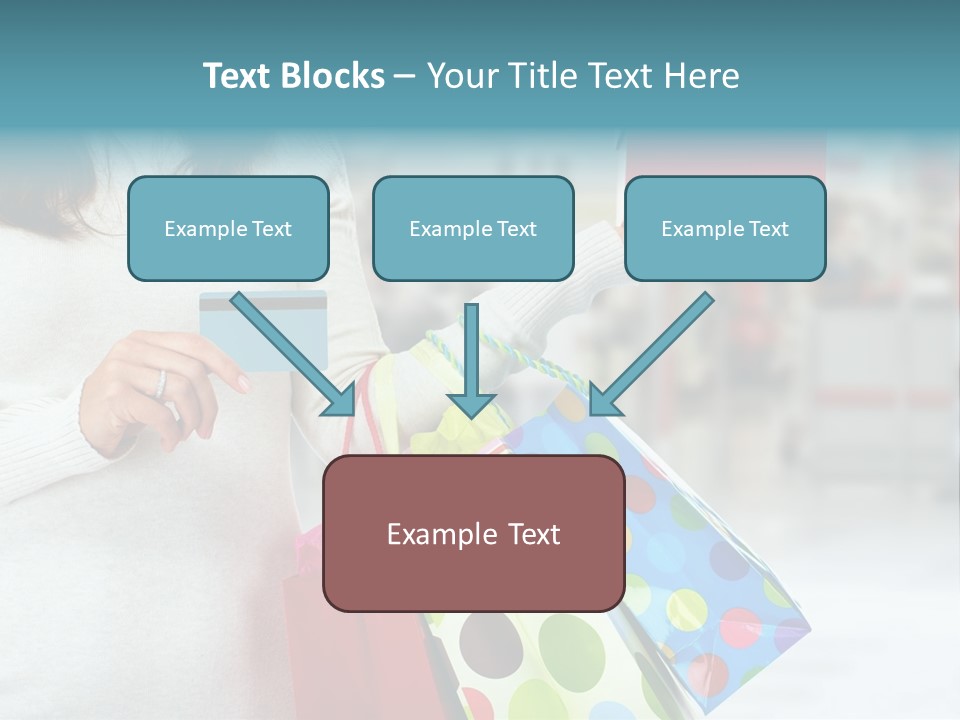 A Woman Holding Shopping Bags And A Credit Card PowerPoint Template