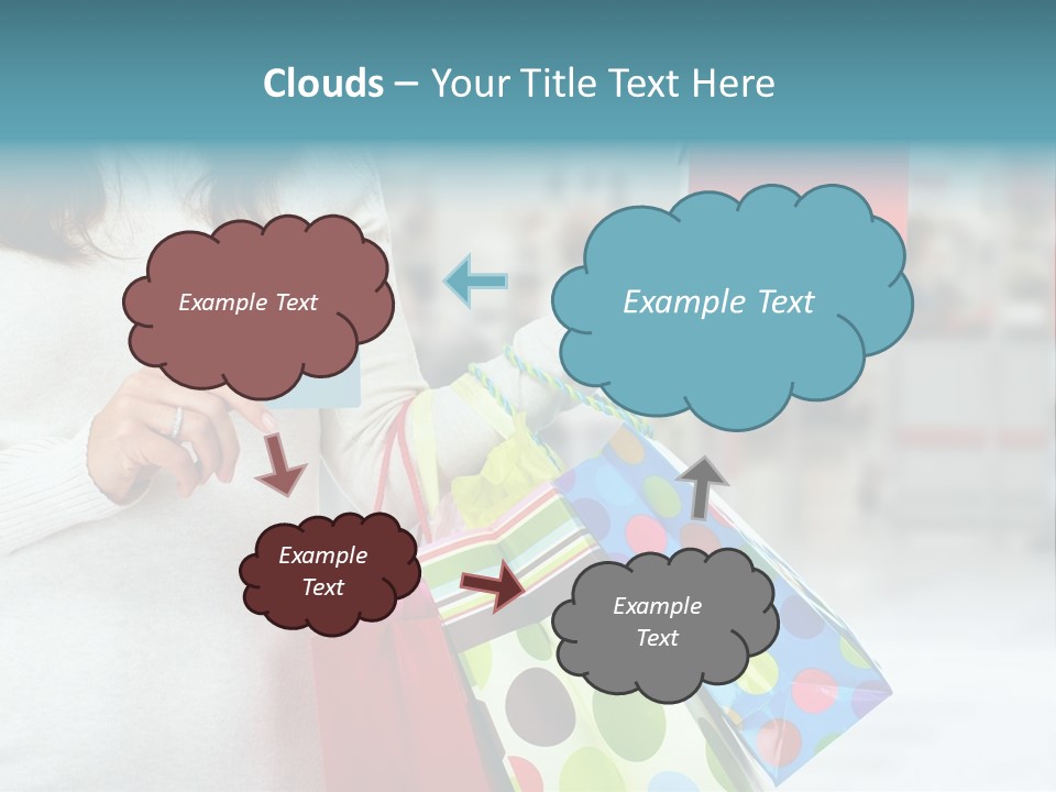 A Woman Holding Shopping Bags And A Credit Card PowerPoint Template