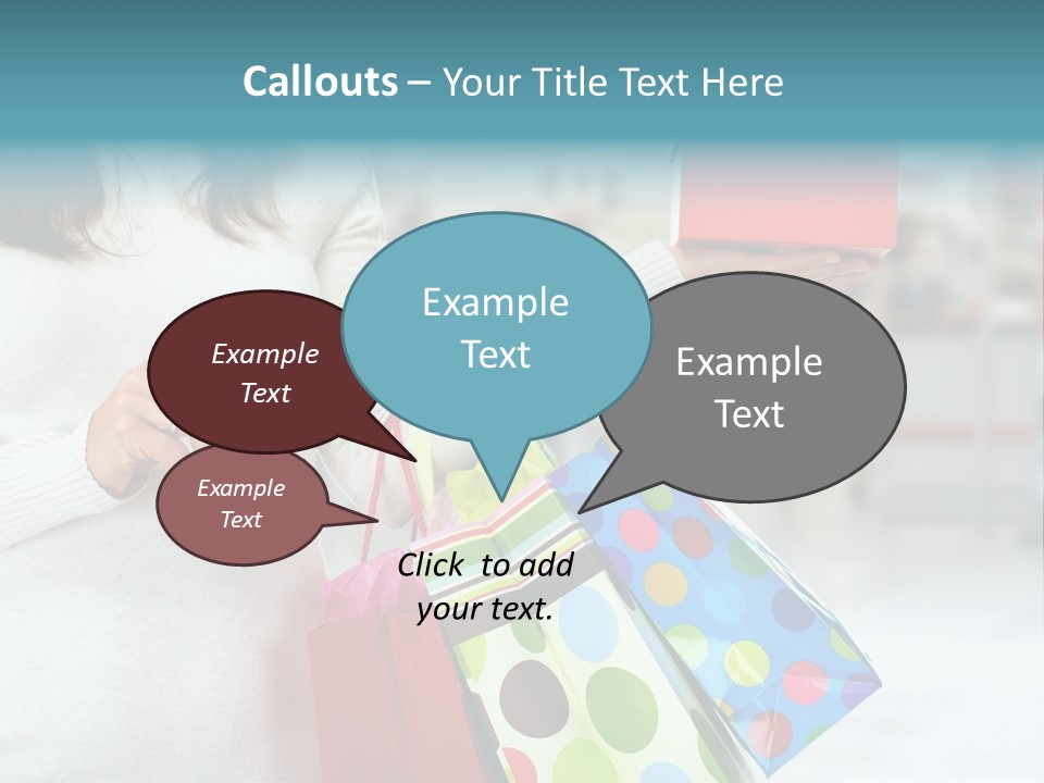 A Woman Holding Shopping Bags And A Credit Card PowerPoint Template