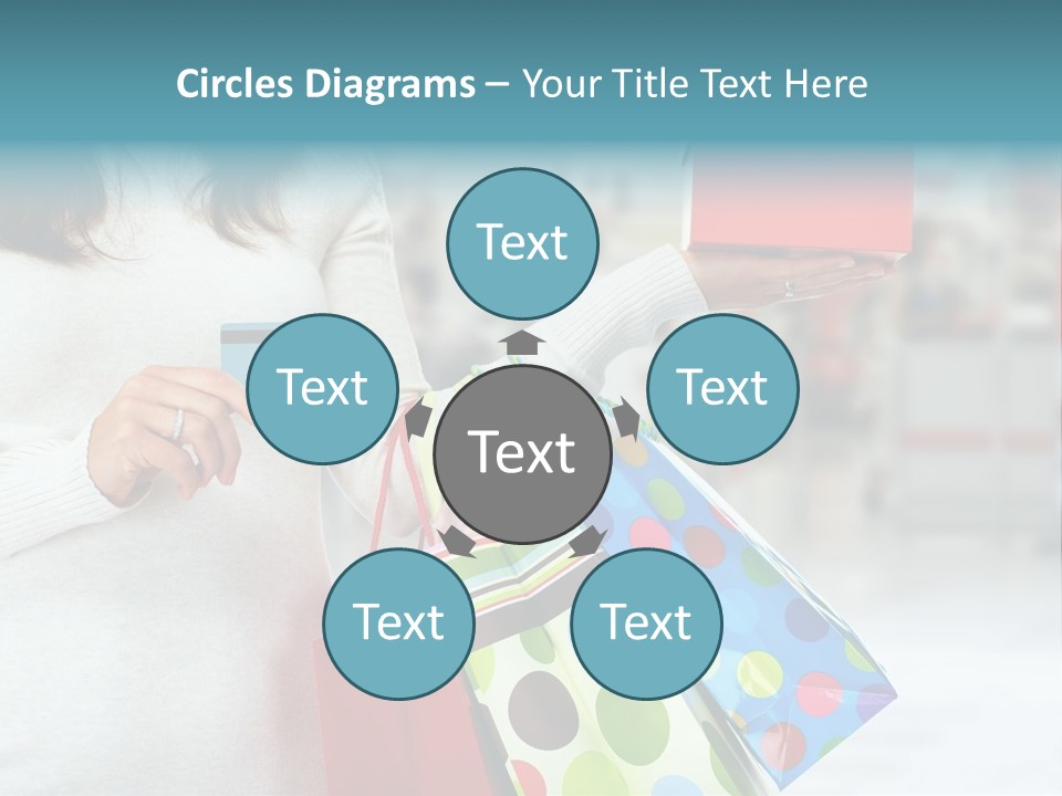 A Woman Holding Shopping Bags And A Credit Card PowerPoint Template