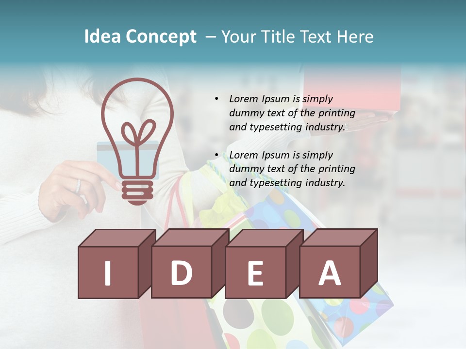 A Woman Holding Shopping Bags And A Credit Card PowerPoint Template