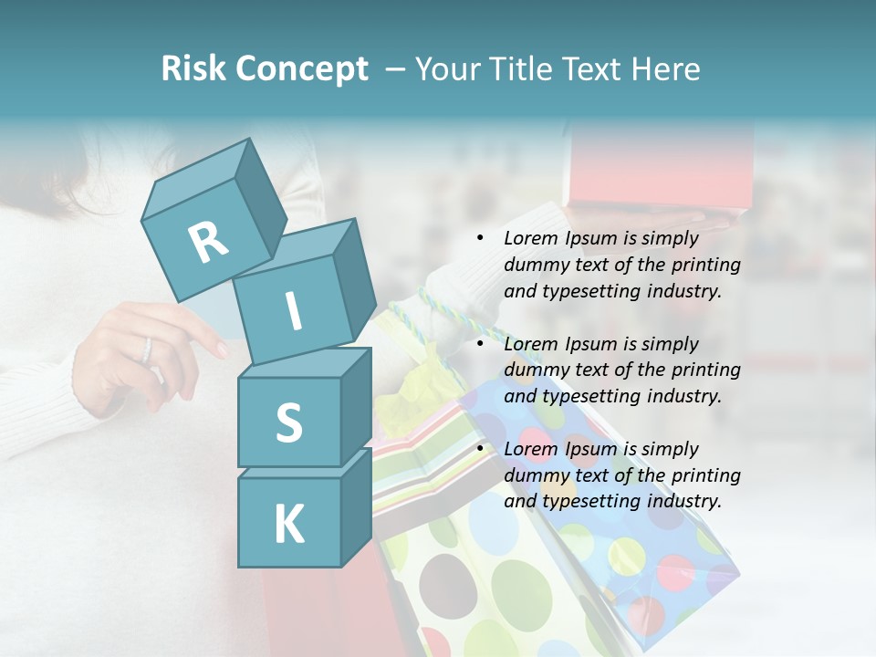 A Woman Holding Shopping Bags And A Credit Card PowerPoint Template