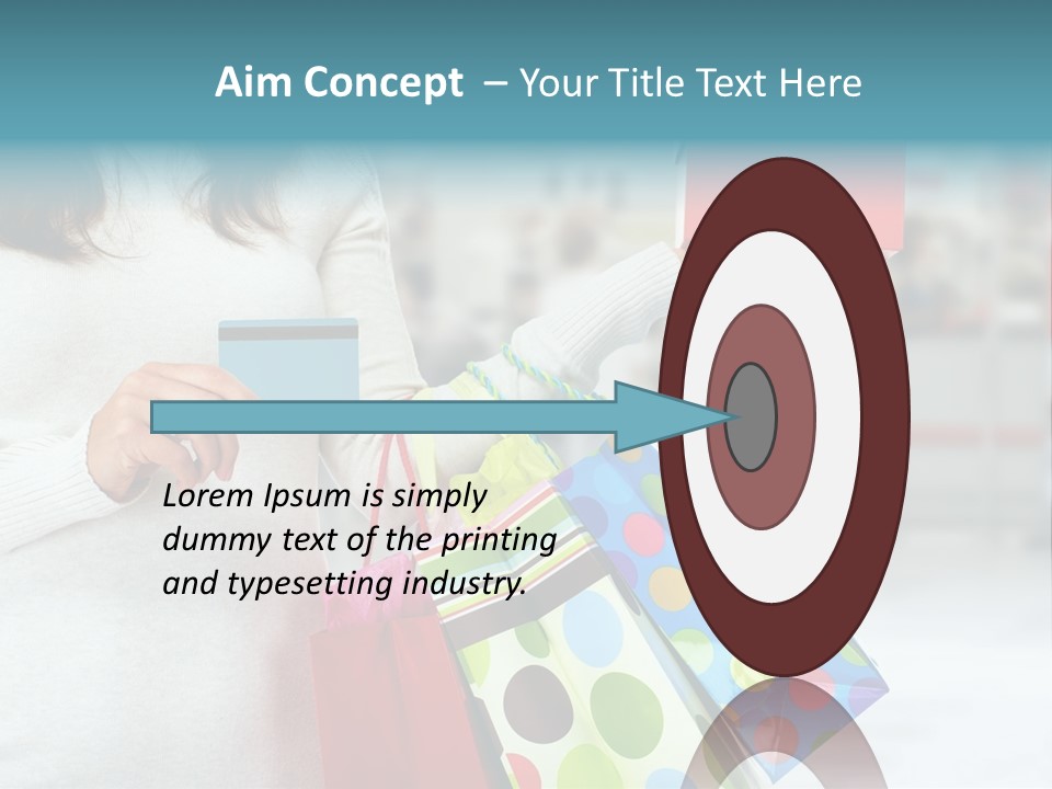 A Woman Holding Shopping Bags And A Credit Card PowerPoint Template