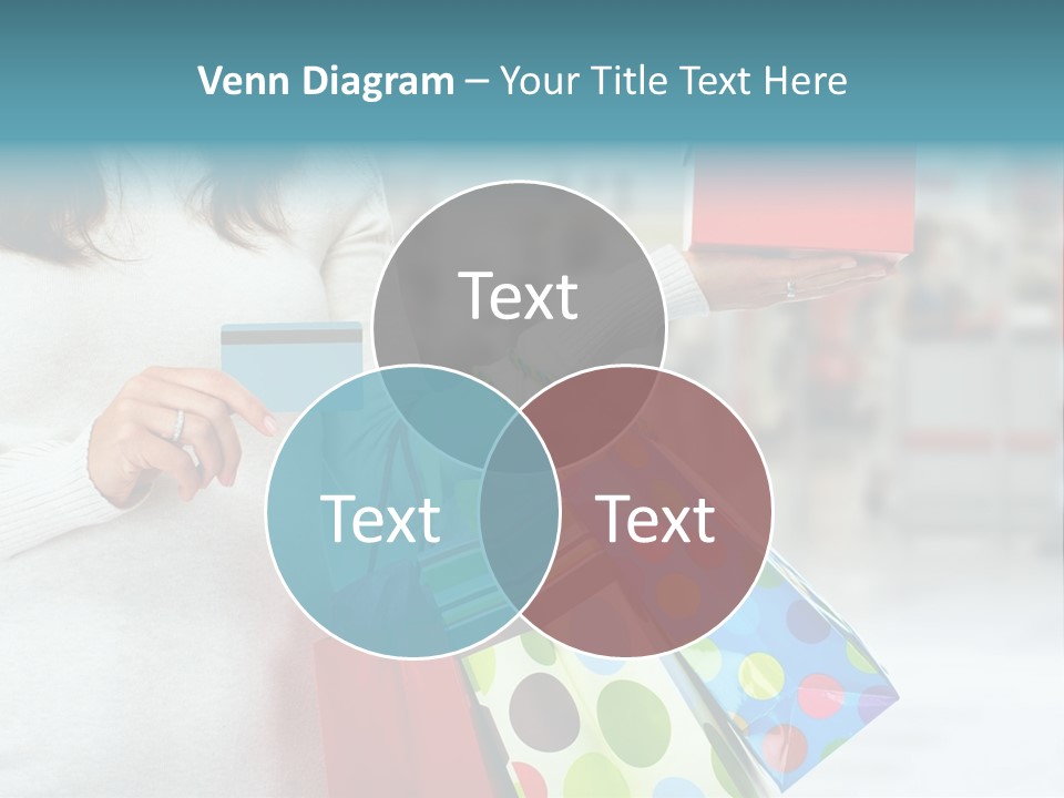 A Woman Holding Shopping Bags And A Credit Card PowerPoint Template