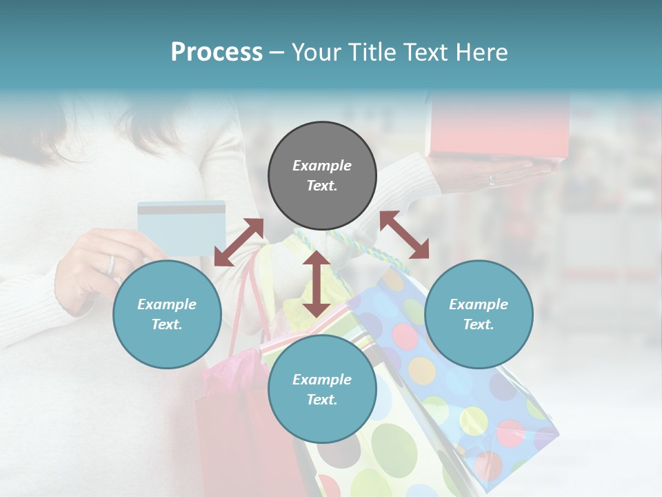 A Woman Holding Shopping Bags And A Credit Card PowerPoint Template