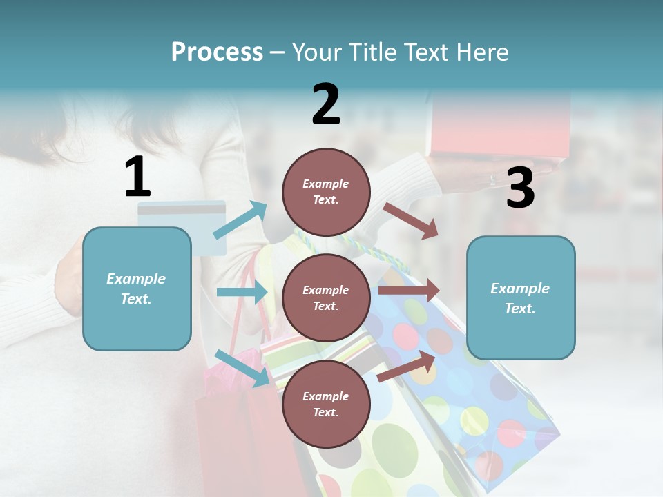 A Woman Holding Shopping Bags And A Credit Card PowerPoint Template