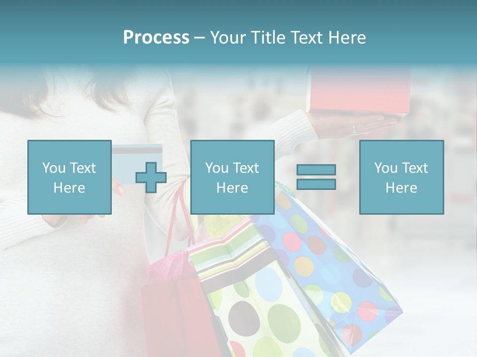 A Woman Holding Shopping Bags And A Credit Card PowerPoint Template