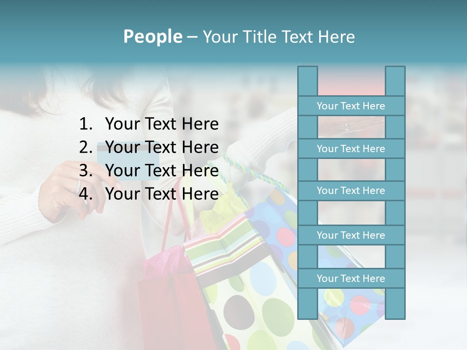 A Woman Holding Shopping Bags And A Credit Card PowerPoint Template