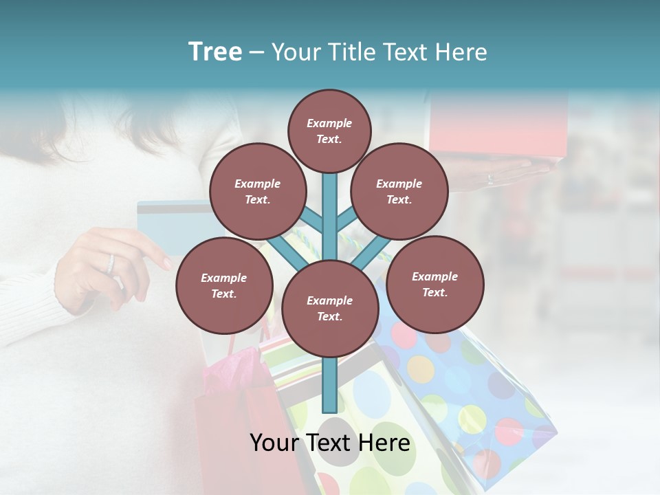 A Woman Holding Shopping Bags And A Credit Card PowerPoint Template