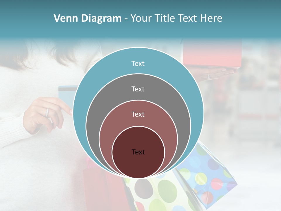 A Woman Holding Shopping Bags And A Credit Card PowerPoint Template