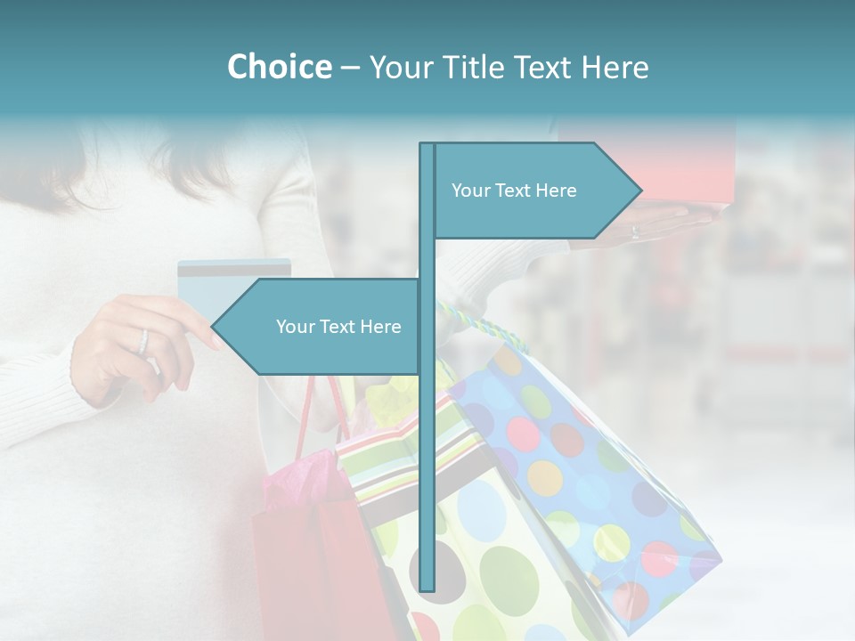 A Woman Holding Shopping Bags And A Credit Card PowerPoint Template
