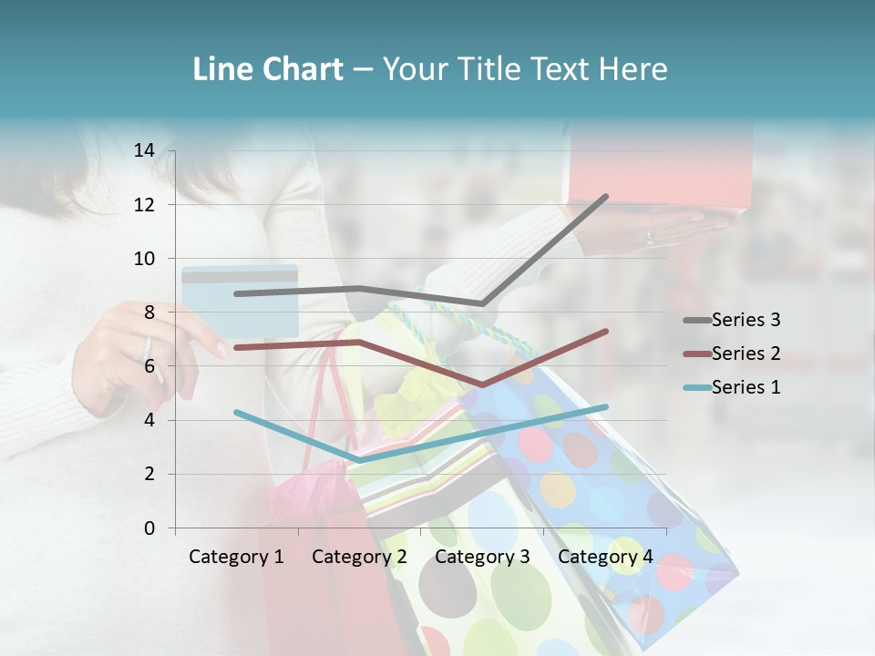 A Woman Holding Shopping Bags And A Credit Card PowerPoint Template