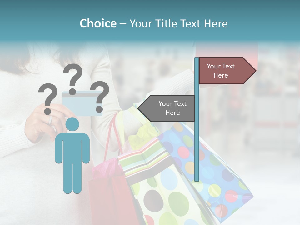 A Woman Holding Shopping Bags And A Credit Card PowerPoint Template