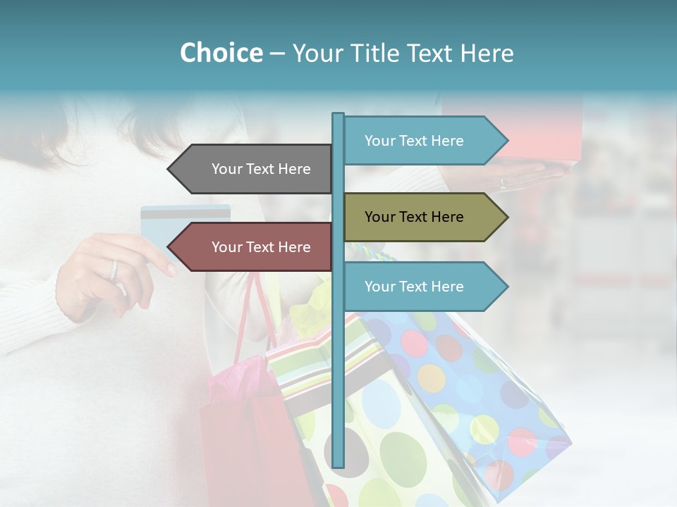 A Woman Holding Shopping Bags And A Credit Card PowerPoint Template