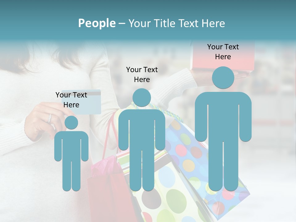 A Woman Holding Shopping Bags And A Credit Card PowerPoint Template