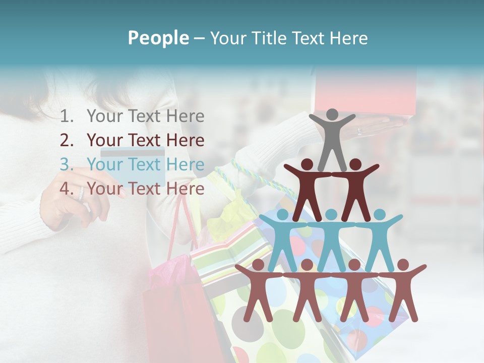 A Woman Holding Shopping Bags And A Credit Card PowerPoint Template