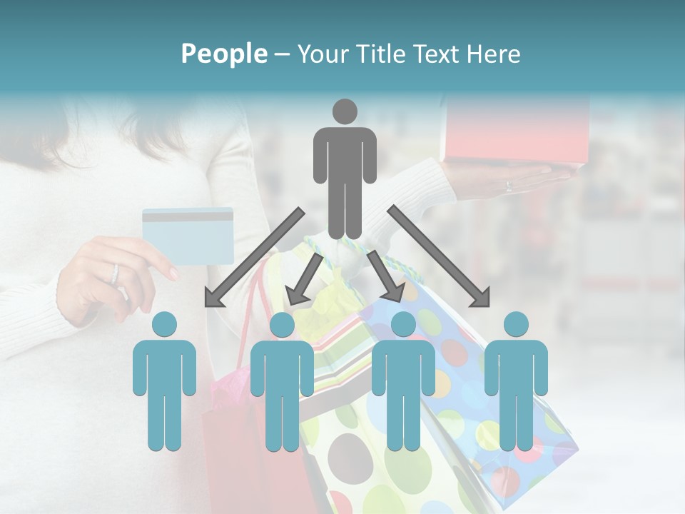 A Woman Holding Shopping Bags And A Credit Card PowerPoint Template