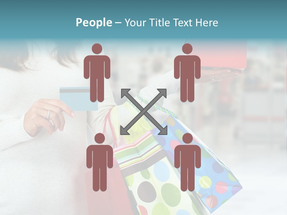 A Woman Holding Shopping Bags And A Credit Card PowerPoint Template