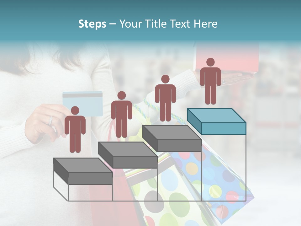 A Woman Holding Shopping Bags And A Credit Card PowerPoint Template