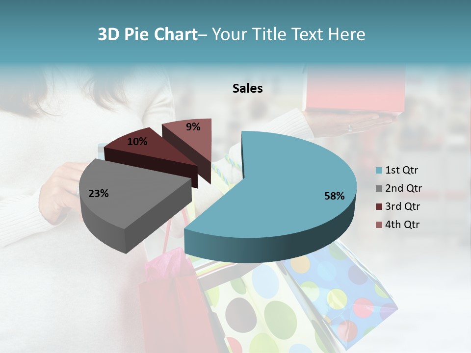 A Woman Holding Shopping Bags And A Credit Card PowerPoint Template