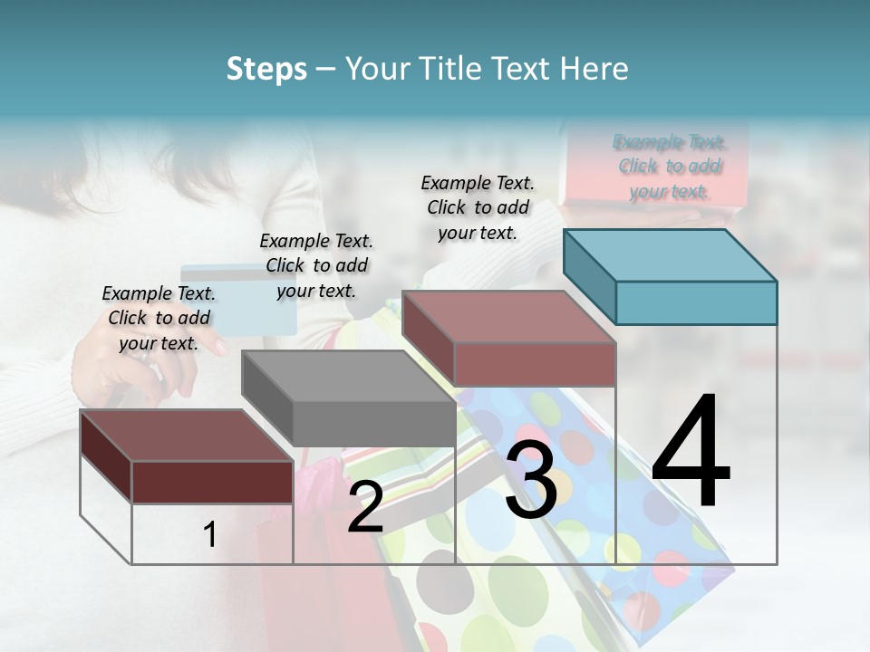 A Woman Holding Shopping Bags And A Credit Card PowerPoint Template