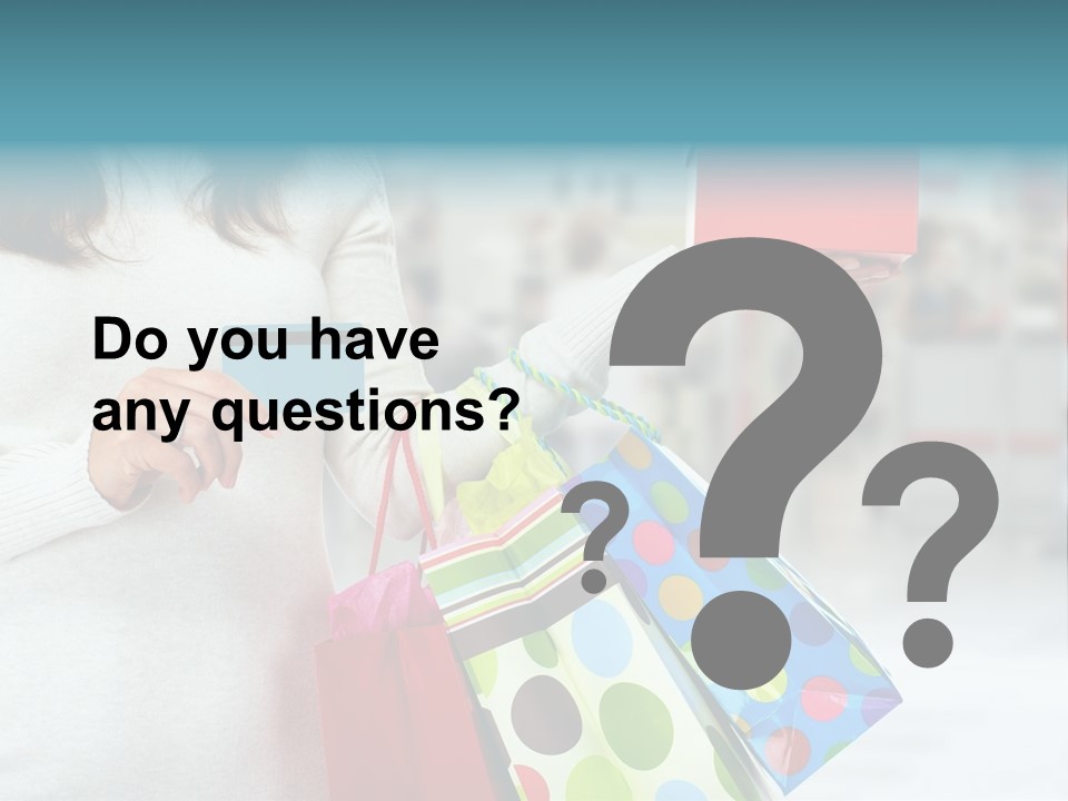 A Woman Holding Shopping Bags And A Credit Card PowerPoint Template