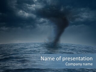 A Tornado Is Coming Out Of The Ocean PowerPoint Template