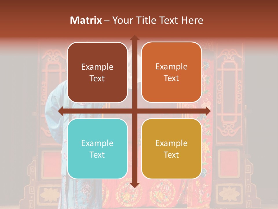 A Woman In A Chinese Costume Standing In Front Of A Stage PowerPoint Template