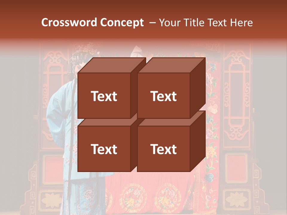 A Woman In A Chinese Costume Standing In Front Of A Stage PowerPoint Template