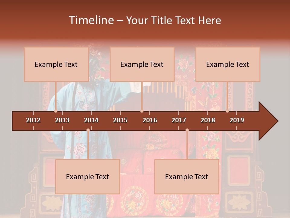 A Woman In A Chinese Costume Standing In Front Of A Stage PowerPoint Template