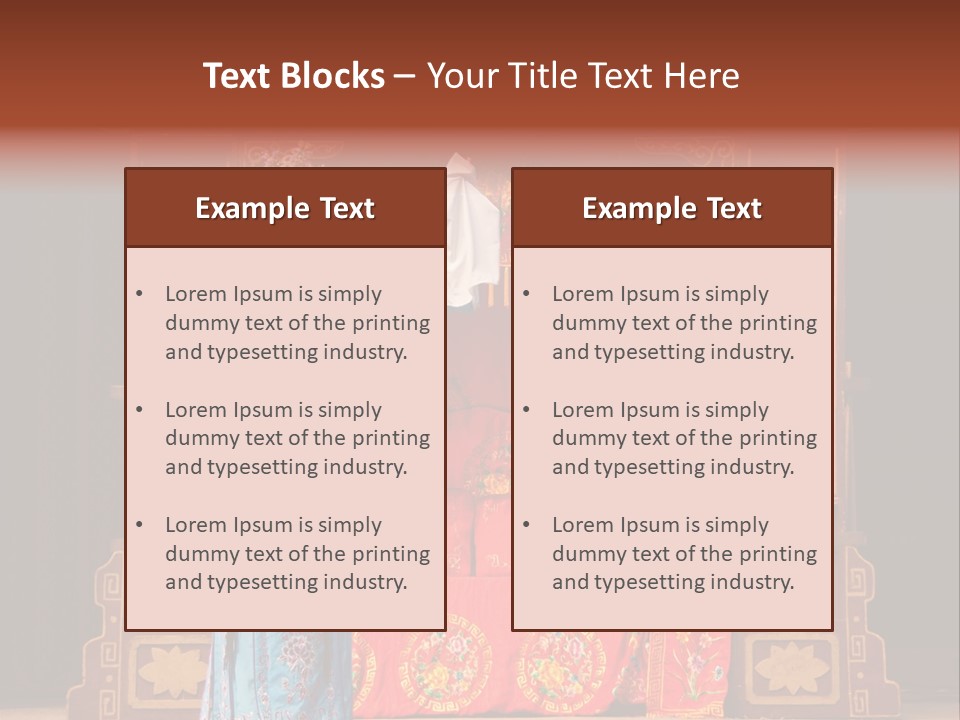 A Woman In A Chinese Costume Standing In Front Of A Stage PowerPoint Template