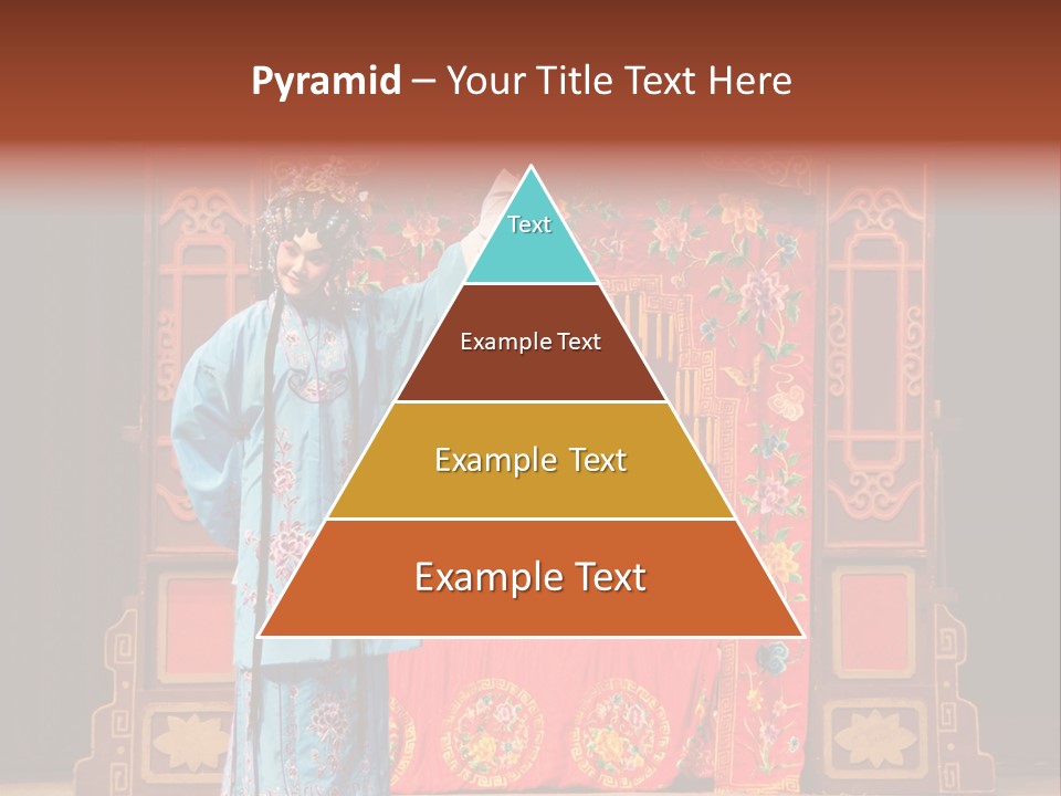 A Woman In A Chinese Costume Standing In Front Of A Stage PowerPoint Template