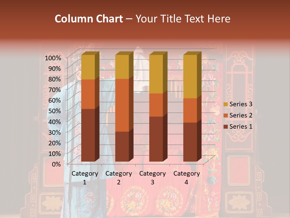 A Woman In A Chinese Costume Standing In Front Of A Stage PowerPoint Template