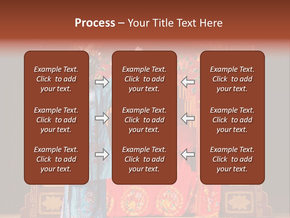 A Woman In A Chinese Costume Standing In Front Of A Stage PowerPoint Template