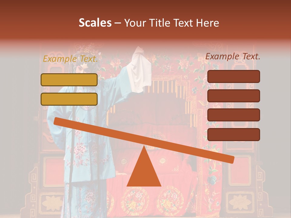 A Woman In A Chinese Costume Standing In Front Of A Stage PowerPoint Template