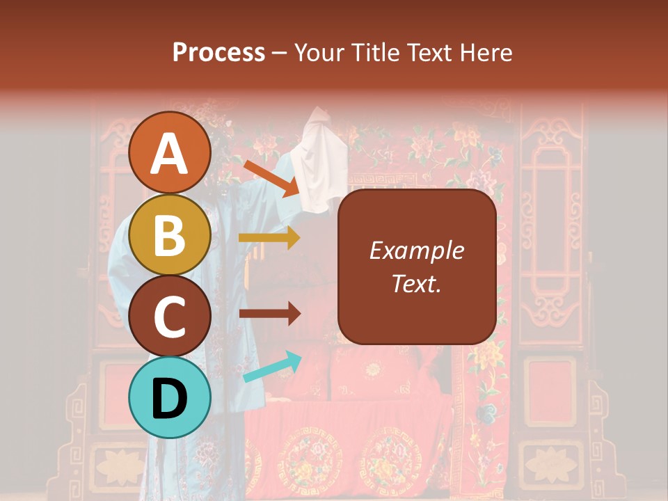 A Woman In A Chinese Costume Standing In Front Of A Stage PowerPoint Template